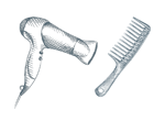 150x110-hairdryer-icon Hairdryer and comb icon